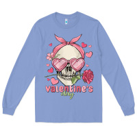 Colony Blue valentine's day skull Long Sleeve Tee - MaliasSmallBusiness
