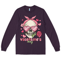 Plum valentine's day skull Long Sleeve Tee - MaliasSmallBusiness