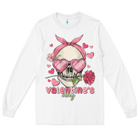 White valentine's day skull Long Sleeve Tee - MaliasSmallBusiness