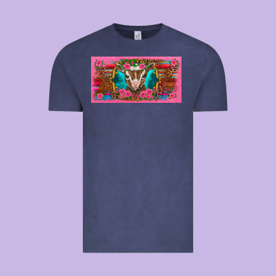 Western Baby Boer Goat Pink Flowers Serape Leopard Pink Glitter Patter Vintage Tee Designed By Barkaloodesign