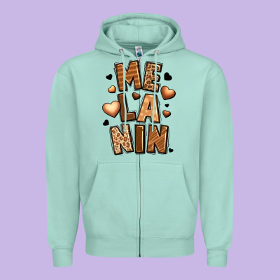 Melanin Zipper Hoodie Designed By Lillyallendesigns