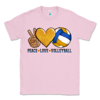 Bubblegum Pink peace love volleyball Classic Tee - AdoDesignShop