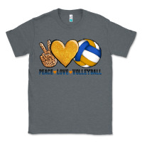 Charcoal Heather peace love volleyball Classic Tee - AdoDesignShop