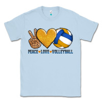 Dusty Blue peace love volleyball Classic Tee - AdoDesignShop