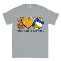 Heather Grey peace love volleyball Classic Tee - AdoDesignShop