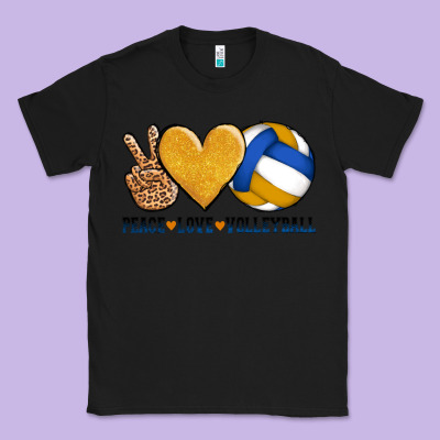 Peace Love Volleyball Classic Tee Designed By Adodesignshop