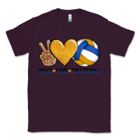 Plum peace love volleyball Classic Tee - AdoDesignShop