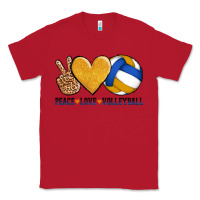 Red peace love volleyball Classic Tee - AdoDesignShop