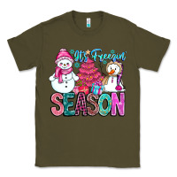 Army Green It's Freezin Season Classic Tee - CowhideDigitalArt