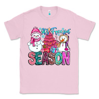 Bubblegum Pink It's Freezin Season Classic Tee - CowhideDigitalArt