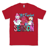 Red It's Freezin Season Classic Tee - CowhideDigitalArt