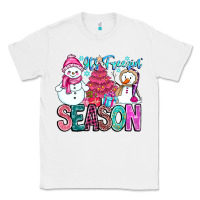 White It's Freezin Season Classic Tee - CowhideDigitalArt