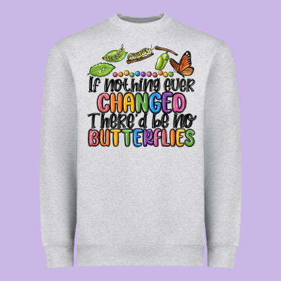 If Nothing Ever Changed Thered Be No Butterflies Heavyweight Sweatshirt Designed By Maliassmallbusiness