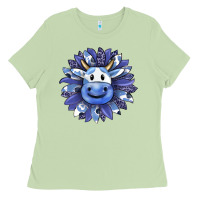 Matcha blueberry milkshake cow sunflower Ladies Tee - RanaPortraitStore