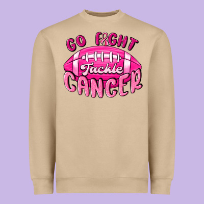 Go Fight Tackle Cancer Heavyweight Sweatshirt Designed By Maliassmallbusiness