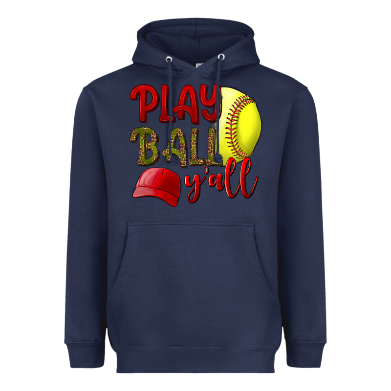 Play Ball Y'all Softball Heavyweight Hoodie by NancyCooperArtShop | Teevron