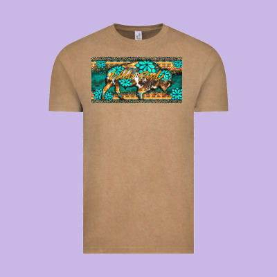Western  Bison Wild Soul Turquoise's Gemstones  License Plate Template Vintage Tee Designed By Barkaloodesign