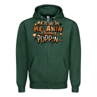 Sports Green made with melanin always poppin' Zipper Hoodie - LillyAllenDesigns