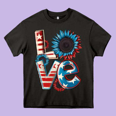 Love 4th Of July Heavy Core Tee Designed By Cowgirlartshop