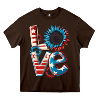 Chocolate Brown Love 4th of July Heavy Core Tee - CowGirlArtShop
