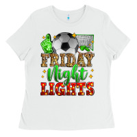 White friday night lights soccer Ladies Tee - Zillion Design Studio