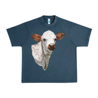 Midnight Navy Texas Longhorn Calf Face Urban Heavy Tee - LillyAllenDesigns