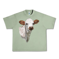 Oil Green Texas Longhorn Calf Face Urban Heavy Tee - LillyAllenDesigns