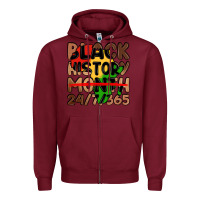 Burgundy black history month Zipper Hoodie - LillyAllenDesigns