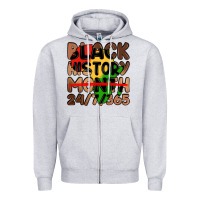 Heather Grey black history month Zipper Hoodie - LillyAllenDesigns