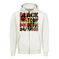 Oatmeal Heather black history month Zipper Hoodie - LillyAllenDesigns
