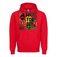 Red black history month Zipper Hoodie - LillyAllenDesigns