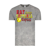 Cloud Rock Eat Sleep Softball Repeat Vintage Tee - LillyAllenDesigns