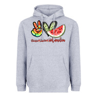 Heather Grey Peace love watermelon Heavyweight Hoodie - NancyCooperArtShop