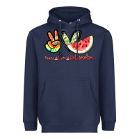 Navy Peace love watermelon Heavyweight Hoodie - NancyCooperArtShop