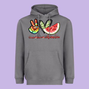 Peace Love Watermelon Heavyweight Hoodie Designed By Nancycooperartshop