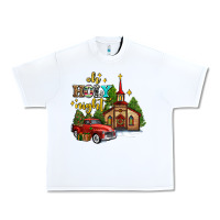 White the church  holy night western truck Urban Heavy Tee - AdoDesignShop
