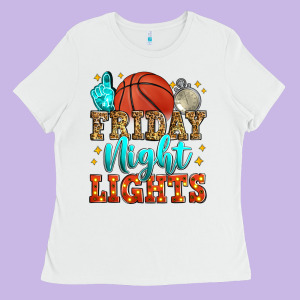 Friday Night Lights Basketball Ladies Tee Designed By Zillion Design Studio