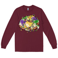 Burgundy mardi gras king cake Long Sleeve Tee - MaliasSmallBusiness