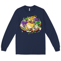 Navy mardi gras king cake Long Sleeve Tee - MaliasSmallBusiness