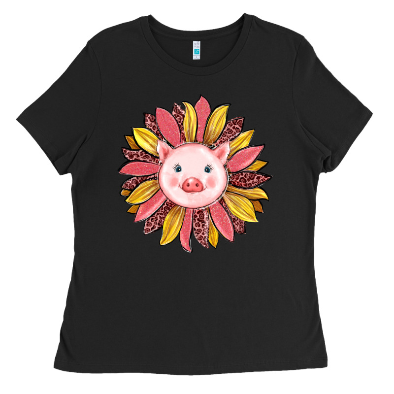 Pig Sunflower Ladies Tee by RanaPortraitStore | Teevron