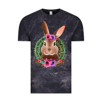 Cloud Black western leopard and flowers easter bunny Vintage Tee - Jasminsmagicworld