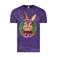 Cloud Purple western leopard and flowers easter bunny Vintage Tee - Jasminsmagicworld