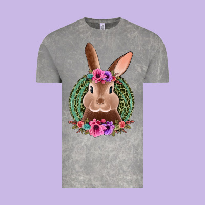 Western Leopard And Flowers Easter Bunny Vintage Tee Designed By Jasminsmagicworld