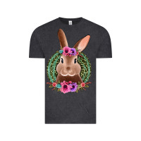 Vintage Black western leopard and flowers easter bunny Vintage Tee - Jasminsmagicworld
