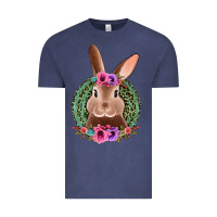 Vintage Denim western leopard and flowers easter bunny Vintage Tee - Jasminsmagicworld