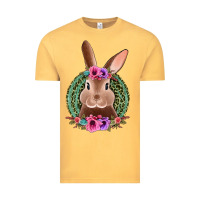Vintage Mustard western leopard and flowers easter bunny Vintage Tee - Jasminsmagicworld
