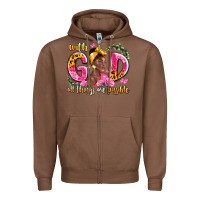 Chestnut with god all things are possible black woman Zipper Hoodie - LillyAllenDesigns