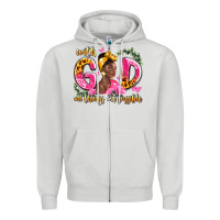 Dove Grey with god all things are possible black woman Zipper Hoodie - LillyAllenDesigns