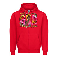 Red with god all things are possible black woman Zipper Hoodie - LillyAllenDesigns
