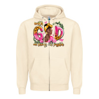 Sandshell with god all things are possible black woman Zipper Hoodie - LillyAllenDesigns